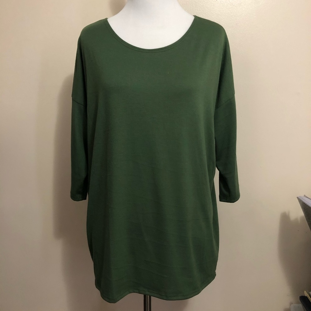 Bluensquare Olive Green Dolman 3/4 Sleeve Top (XL)